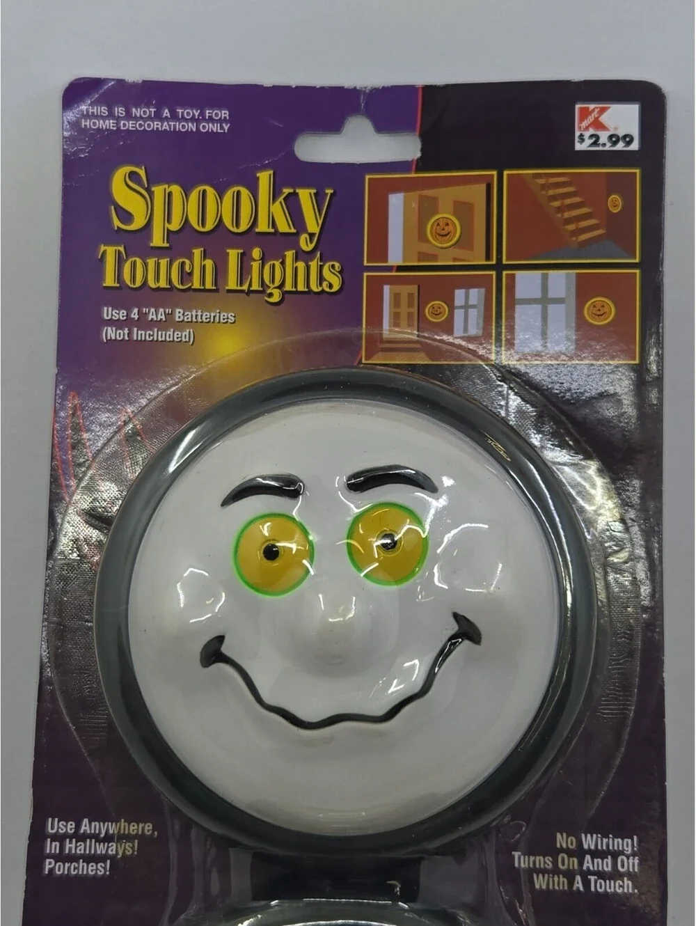 New NIP Vintage Kmart Halloween Spooky Ghost Touch Lights NOS